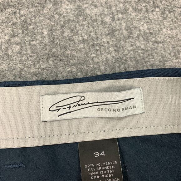 Greg Norman Golf Short Mens 34 Navy Stretch Flat Front Slash Pocket Bermuda - Picture 5 of 12